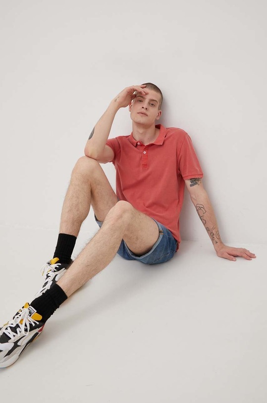 Only & Sons polo de bumbac regular rosu 22021769.RococcoRed