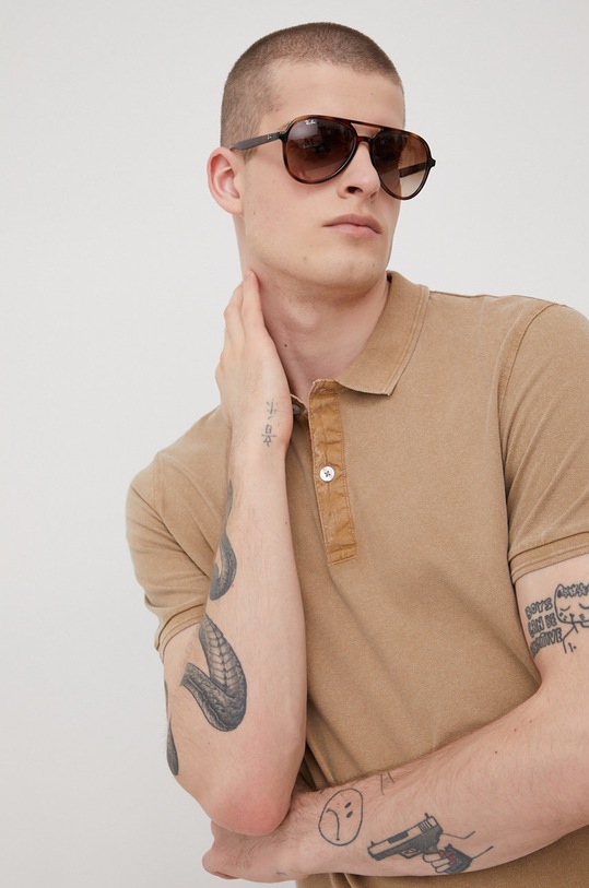 Only & Sons polo bawełniane beżowy 22021769.Chinchilla