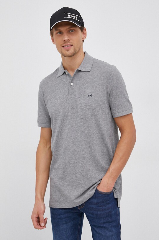 Selected Homme tricou Polo melanj gri 16082840.MediumGrey