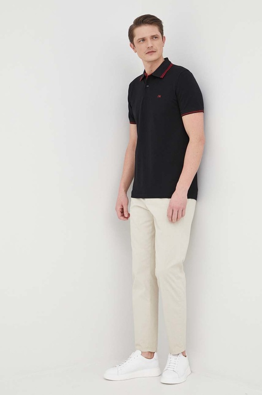 Selected Homme polo bawełniane regular czarny 16082841.Black