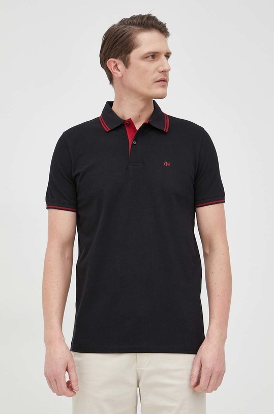 Selected Homme polo bawełniane 16082841.Black czarny AA00