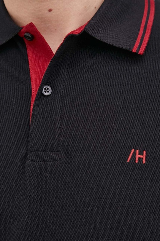 Selected Homme polo bawełniane 16082841.Black czarny
