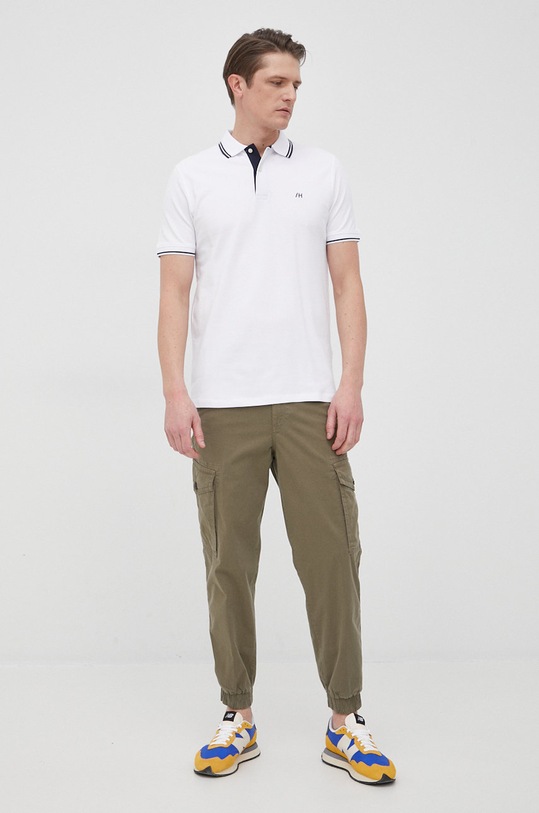 Selected Homme tricou polo 16082841.BrightWhit alb AA00