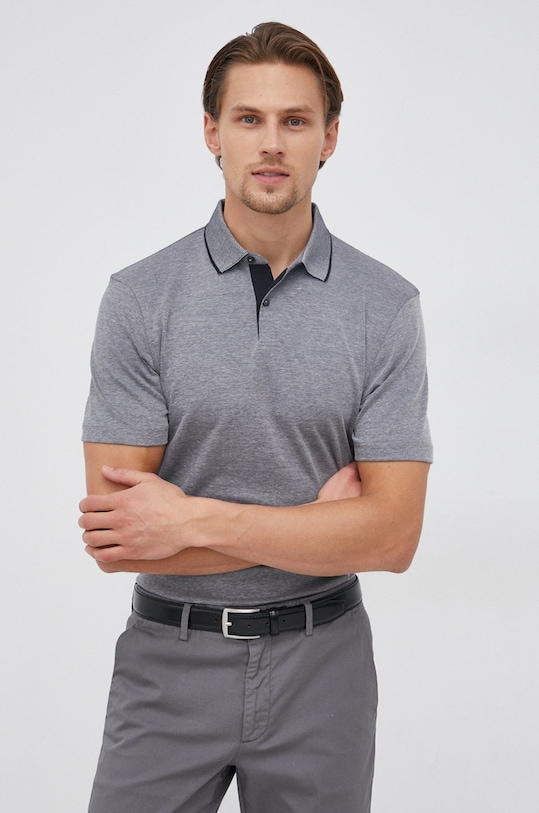 Polo tričko Selected Homme regular šedá 16082844.MediumGrey