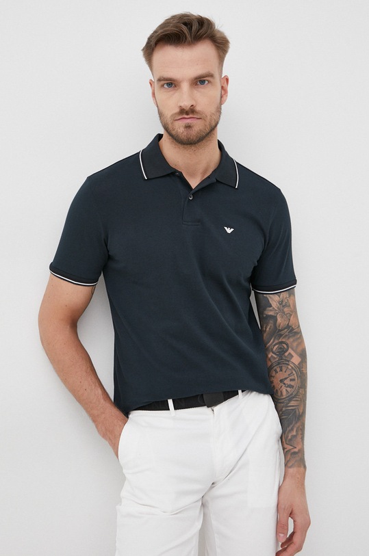 Polo tričko Emporio Armani jednofarebný zelená 8N1FB3.1JPTZ.NOS