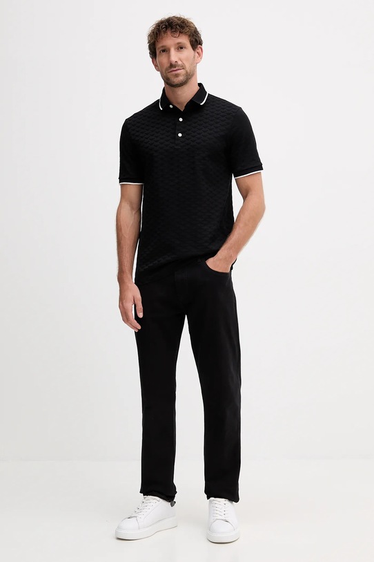 Pamučna polo majica Emporio Armani 8N1FP0.1JHWZ.NOS crna AA00