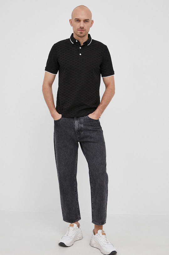 Bavlnené polo tričko Emporio Armani 8N1FP0.1JHWZ.NOS čierna AA00
