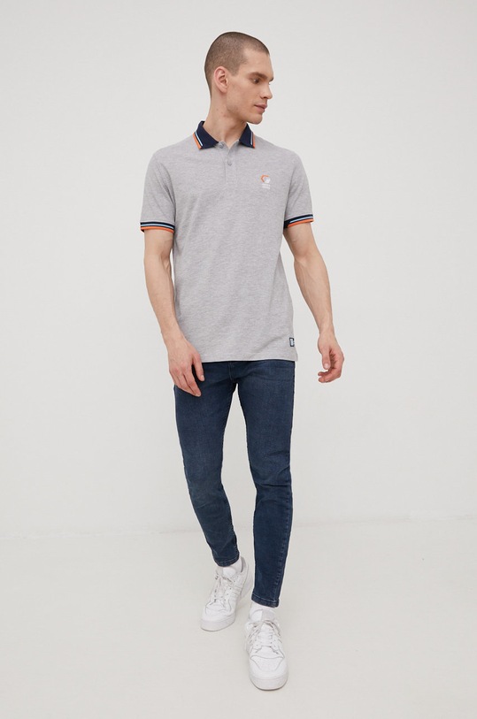Jack & Jones polo 12204909.LightGreyM szary AA00