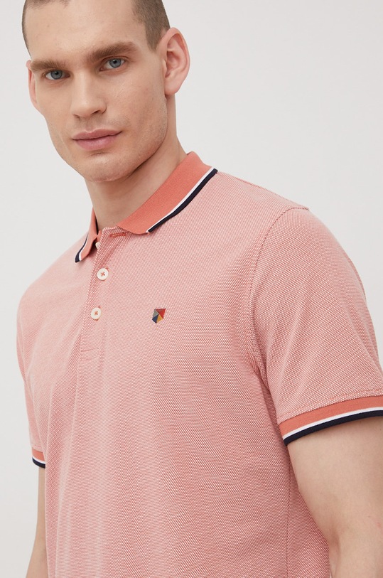 Polo tričko Premium by Jack&Jones jemný vzor oranžová 12169064.ApricotBra