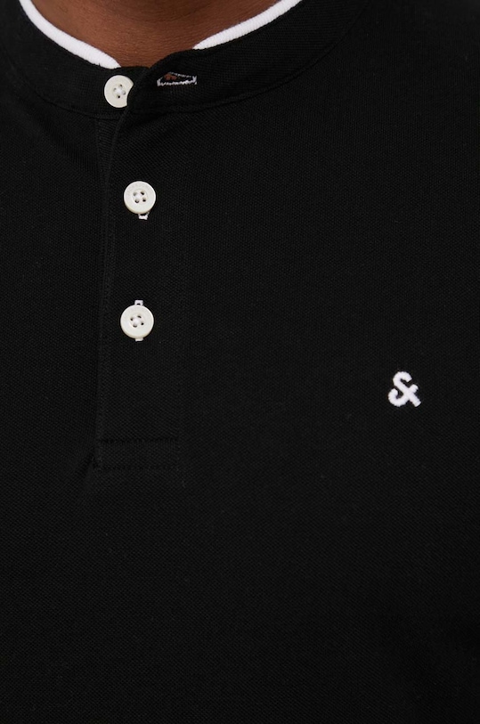 Bavlnené polo tričko Jack & Jones 12199711.Black čierna