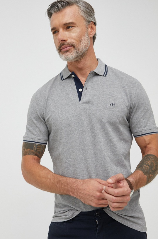 Selected Homme polo z elastanem szary 16082841.MediumGrey