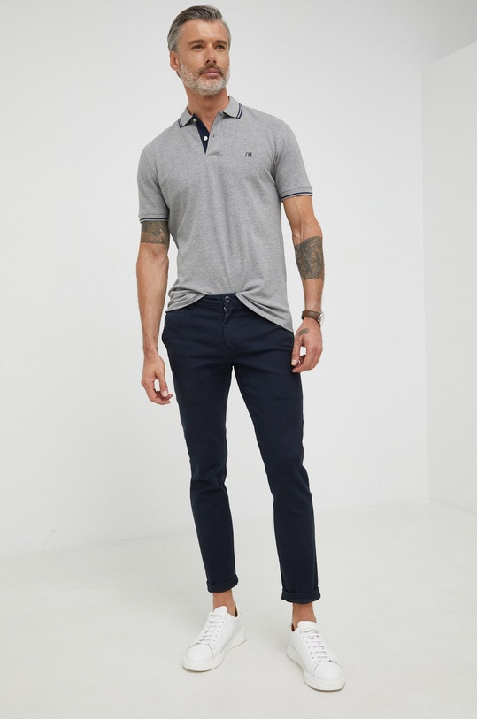 Selected Homme polo 16082841.MediumGrey szary AA00