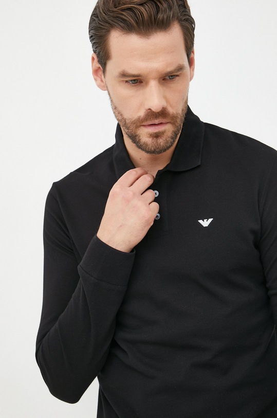 Emporio Armani longsleeve bawełniany czarny 8N1FQ0.1JTKZ.NOS