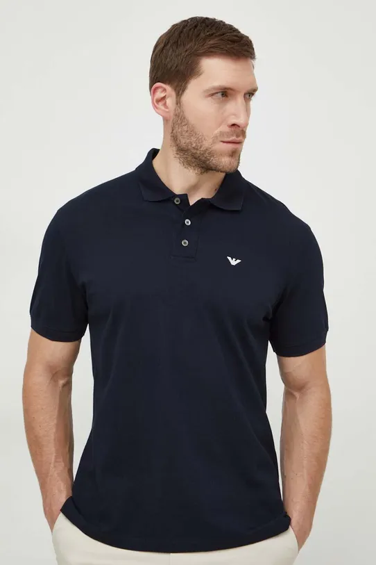 Emporio Armani polo in cotone semplice blu navy 8N1FQ2.1JTKZ.NOS