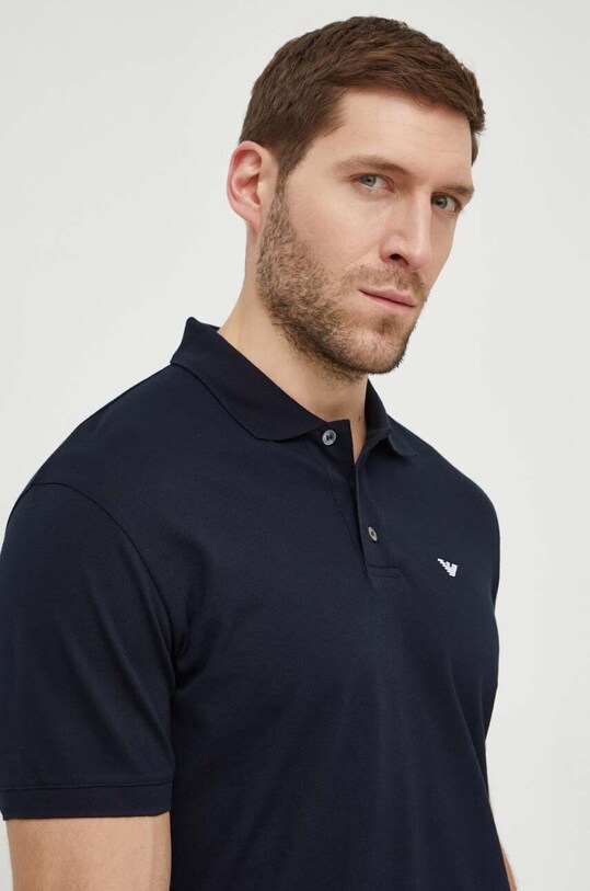 Bombažen polo Emporio Armani mornarsko modra 8N1FQ2.1JTKZ.NOS