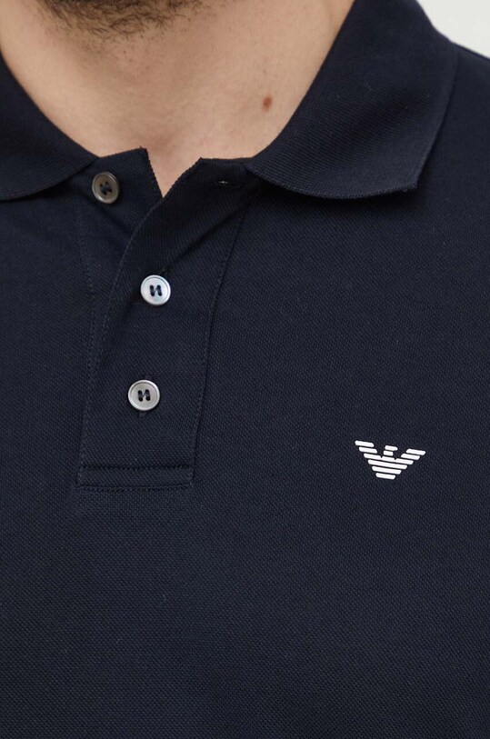 Bombažen polo Emporio Armani 8N1FQ2.1JTKZ.NOS mornarsko modra