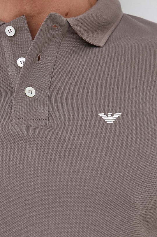 Emporio Armani polo bawełniane 8N1FQ2.1JTKZ.NOS brązowy