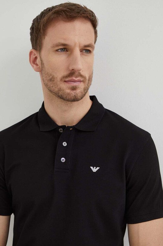 Bavlnené polo tričko Emporio Armani čierna 8N1FQ2.1JTKZ.NOS