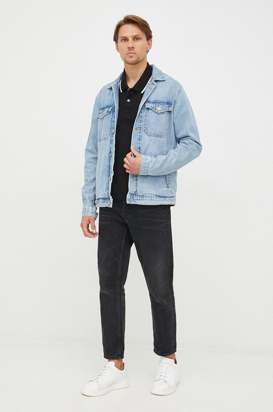 Хлопковое поло Armani Exchange 8NZF75.Z8M5Z.NOS чёрный AA00