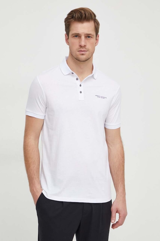Бавовняне поло Armani Exchange бавовна білий 8NZF80.Z8H4Z.NOS