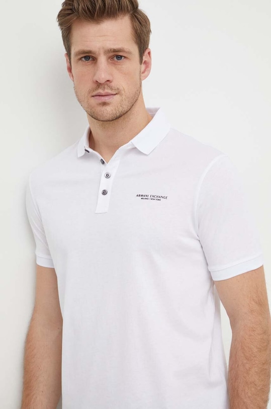 Bavlněné polo tričko Armani Exchange bílá 8NZF80.Z8H4Z.NOS