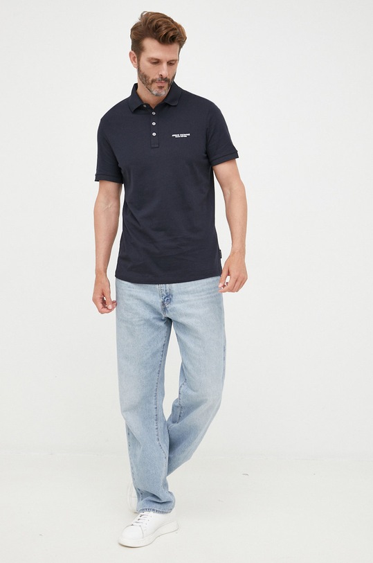 Armani Exchange polo de bumbac 8NZF80.Z8H4Z.NOS bleumarin AA00