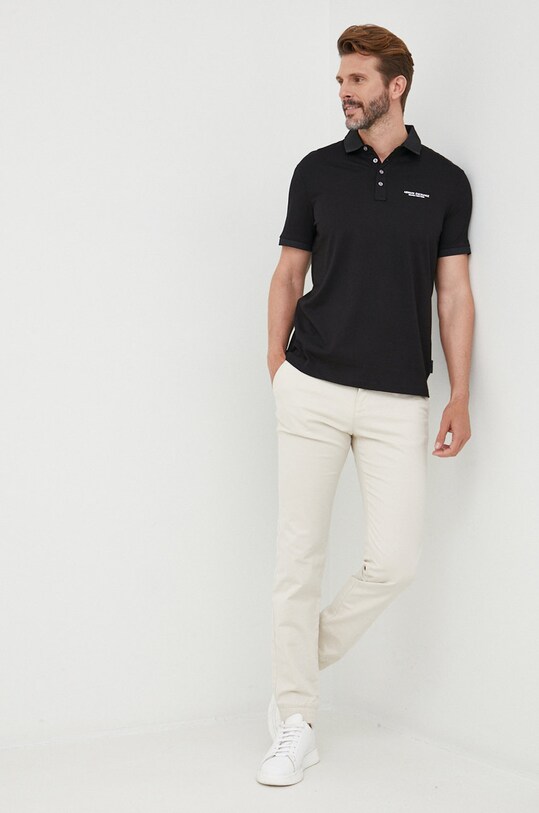 Бавовняне поло Armani Exchange бавовна чорний 8NZF80.Z8H4Z.NOS