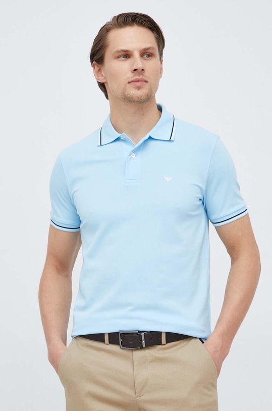 Emporio Armani polo z elastanem niebieski 8N1FB4.1JPTZ.NOS