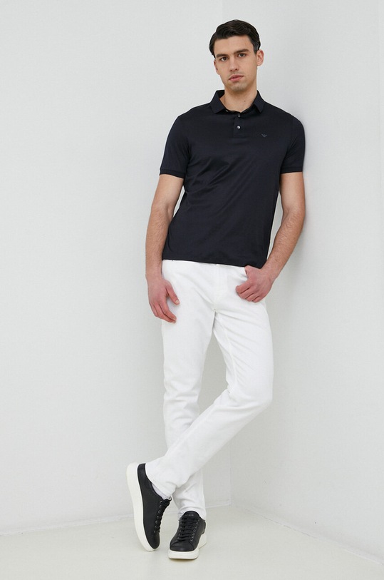 Emporio Armani tricou polo 8N1F96.1JUVZ.NOS bleumarin AA00