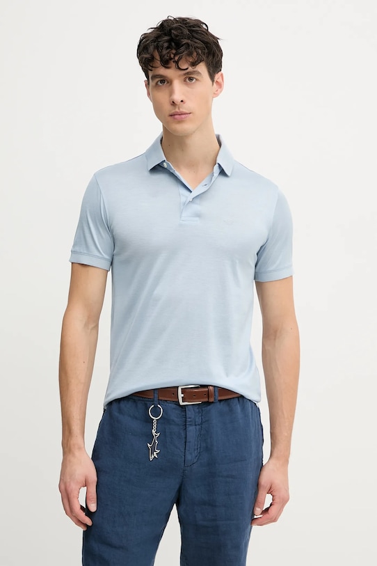 Emporio Armani tricou polo regular albastru 8N1F98.1JUVZ.NOS