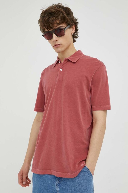 Bombažen polo Marc O'Polo bordo M24221053056