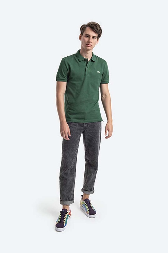 Bavlněné polo tričko Lacoste PH4012 132 PH4012.132 zelená AW24