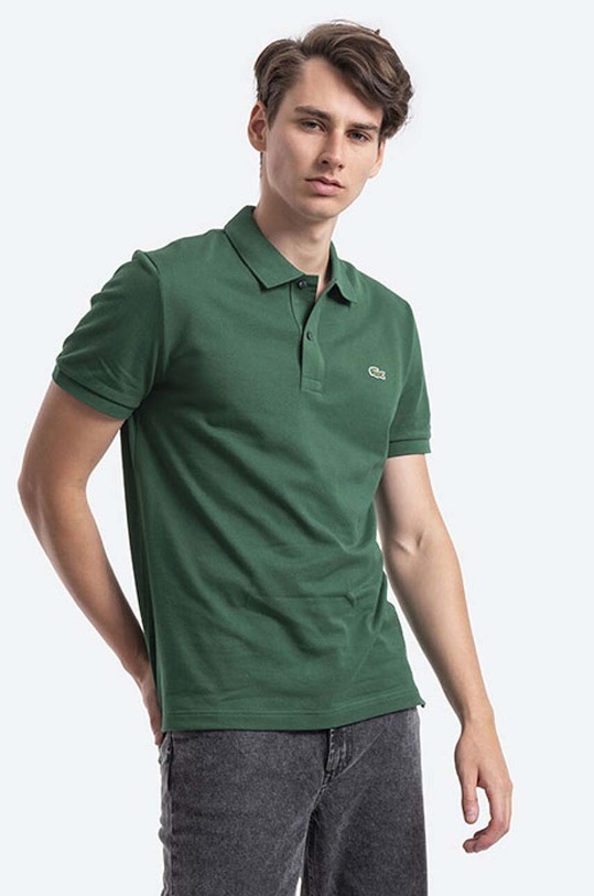 Bavlněné polo tričko Lacoste PH4012 132 PH4012.132 zelená