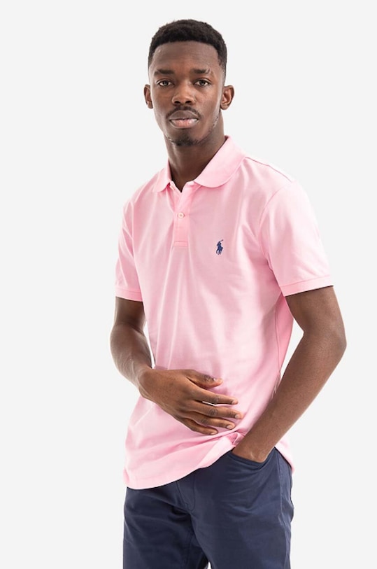 Polo Ralph Lauren polo shirt with elastane pink 781852700013