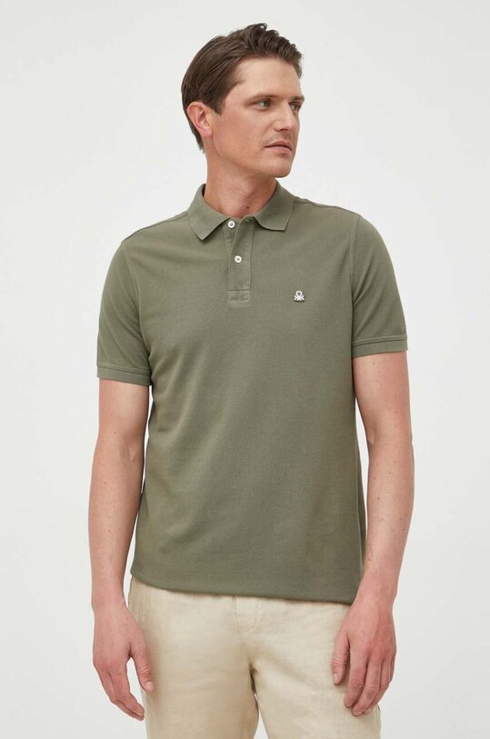 United Colors of Benetton polo bawełniane bawełna zielony 3089J3179.1Z9