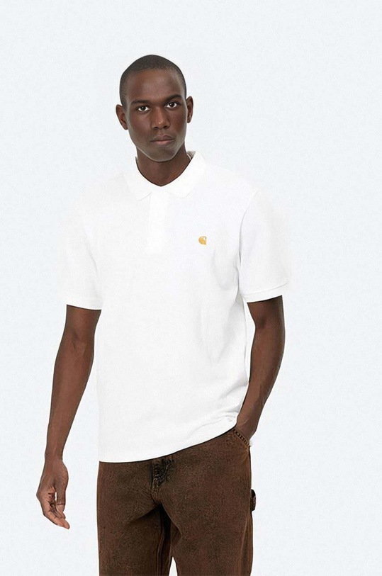 Carhartt WIP cotton polo shirt cotton white I023807.WHITE.GOLD