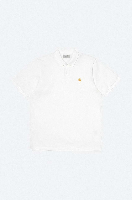 Clothing Carhartt WIP cotton polo shirt I023807.WHITE.GOLD white