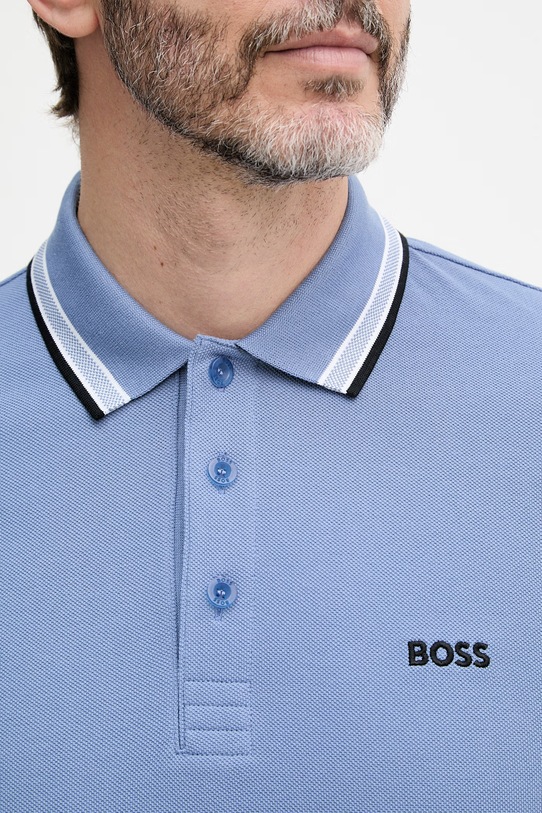 BOSS Green поло чоловіче бавовняне Paddy 50469055 блакитний