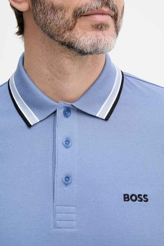 BOSS Green поло чоловіче бавовняне Paddy 50469055 блакитний