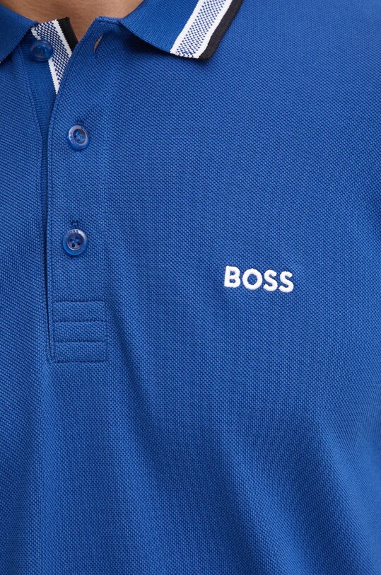 BOSS Green polo de bumbac albastru 50469055
