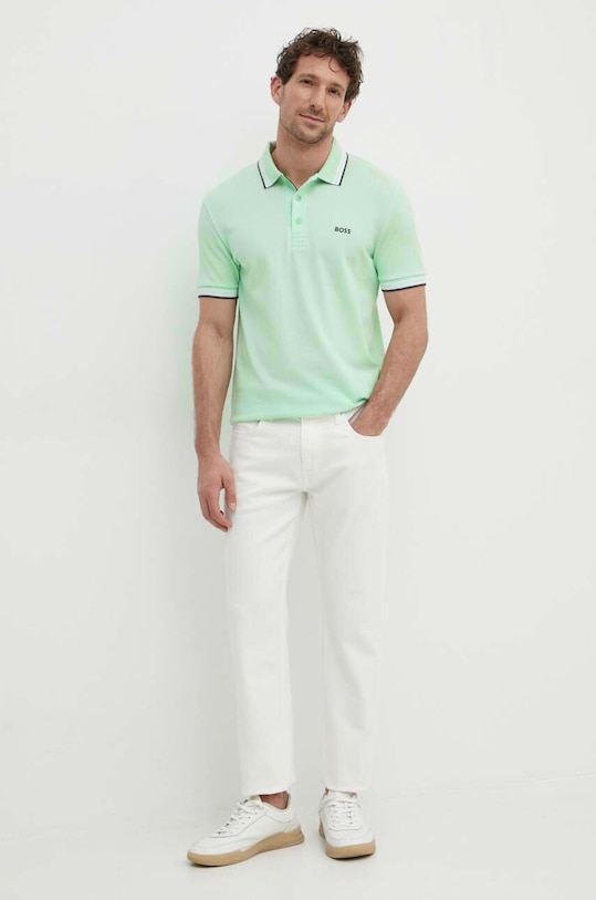 BOSS Green polo bawełniane 50469055 zielony AA00