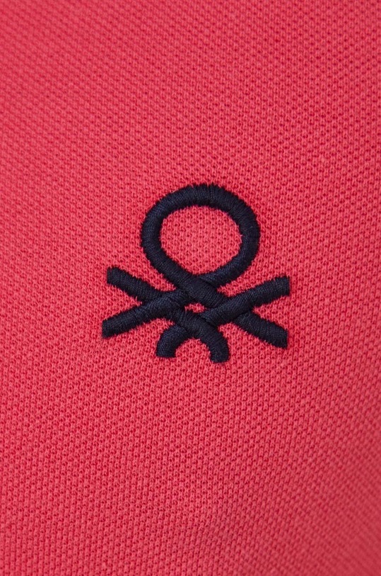 Βαμβακερό μπλουζάκι πόλο United Colors of Benetton 3089J3178 ροζ
