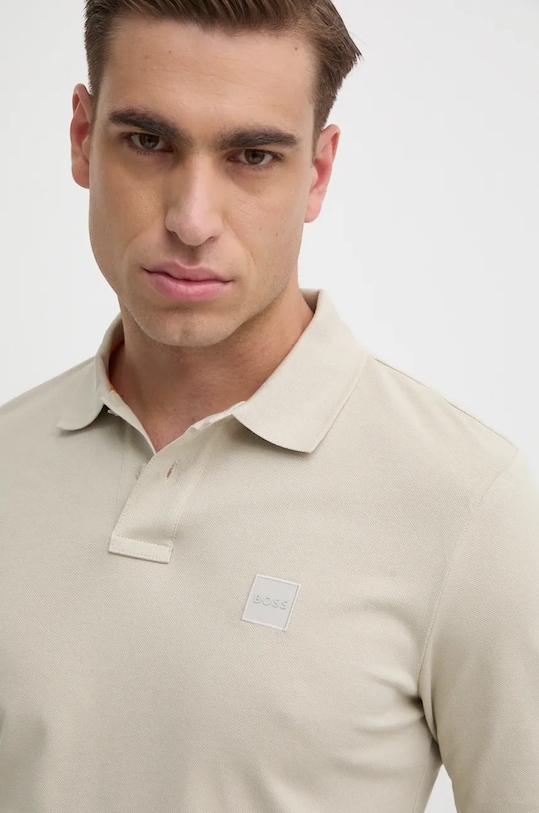 Tričko s dlhým rukávom Boss Orange béžová 50507704