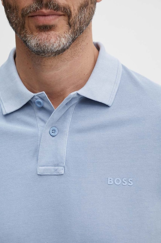 Bavlněné polo tričko Boss Orange modrá 50507813