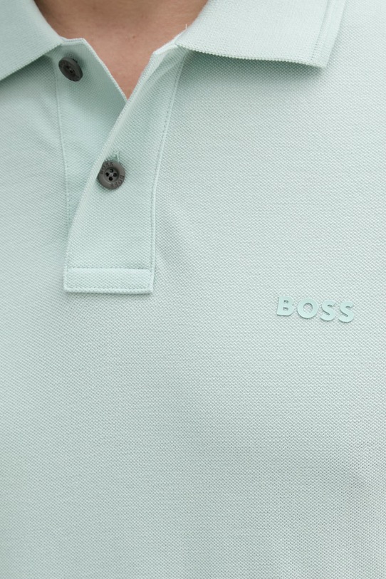BOSS Orange polo męskie bawełniane Prime 50507813 turkusowy