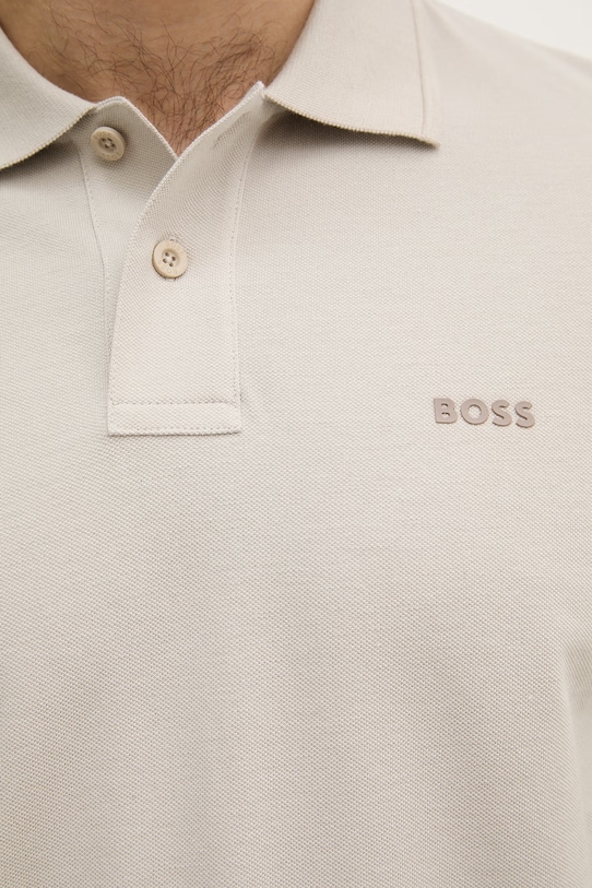 BOSS Orange поло для мужчин из хлопка Prime 50507813 серый