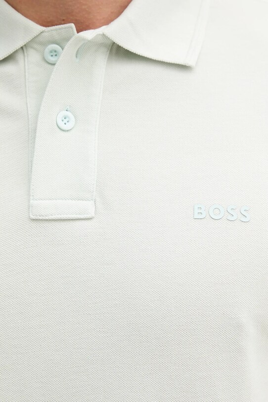 BOSS Orange polo bawełniane turkusowy 50507813