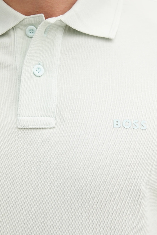 Bavlněné polo tričko BOSS Orange tyrkysová 50507813