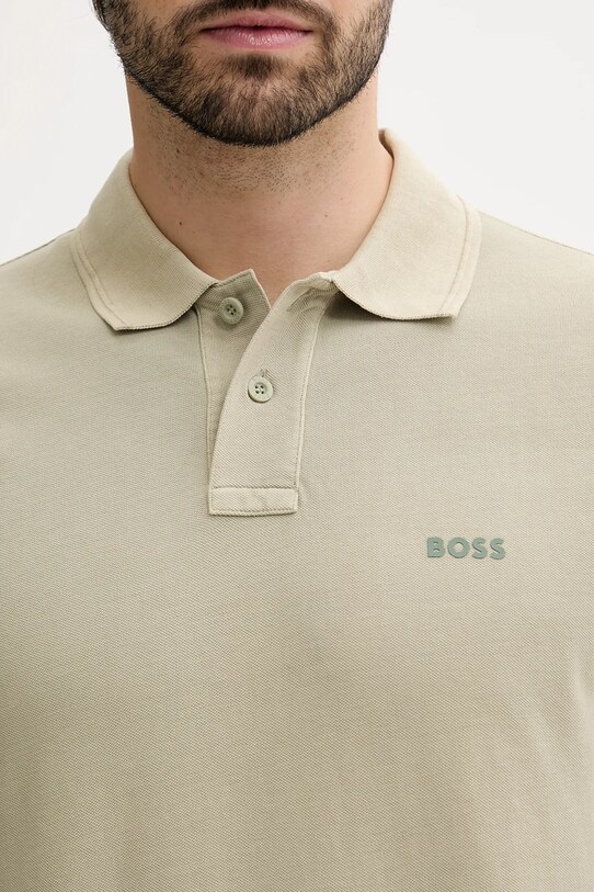BOSS Orange pamut póló zöld 50507813