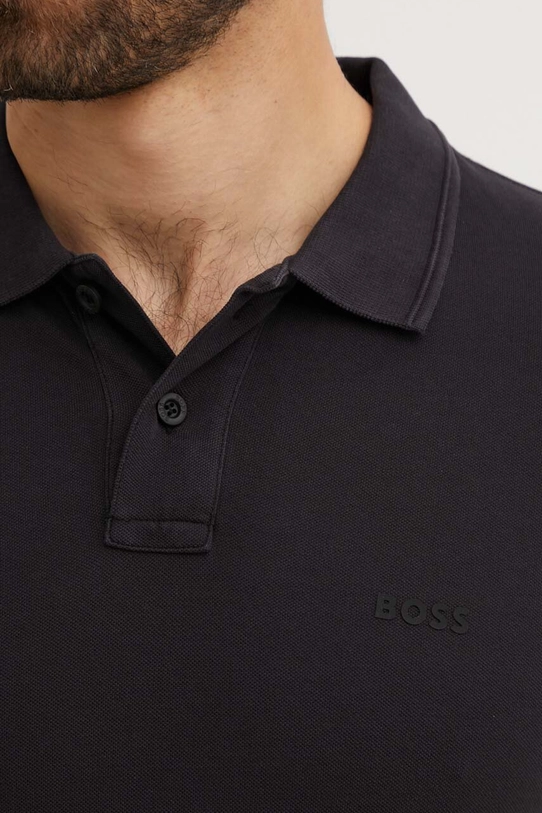 BOSS Orange polo bawełniane czarny 50507813